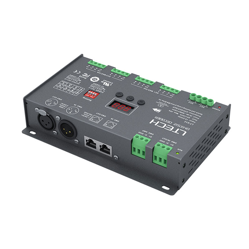 DC12-24V Max. 1152W 12CH CV DMX Decoder LT-912 DC12-24V Max. 1152W 12CH CV DMX Decoder LT-912